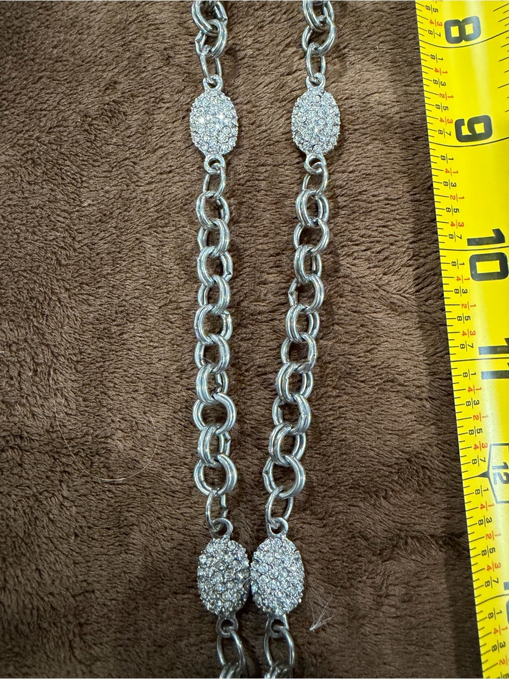 Brighton Silver Pave Crystal Link Necklace